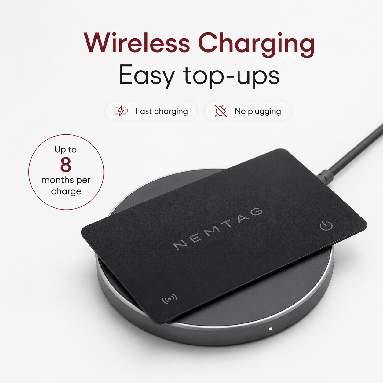 NEMTAG Wallet Tracker Card, 1.8mm, Works with Apple Find My
